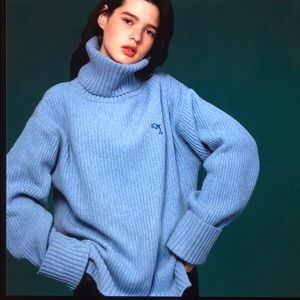 Nwot Pink Turtleneck Sweater w/Dolphin Emb